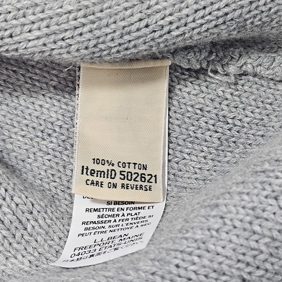L.L. Bean Gray Cable Knit Turtleneck Sweater - Picture 10 of 11